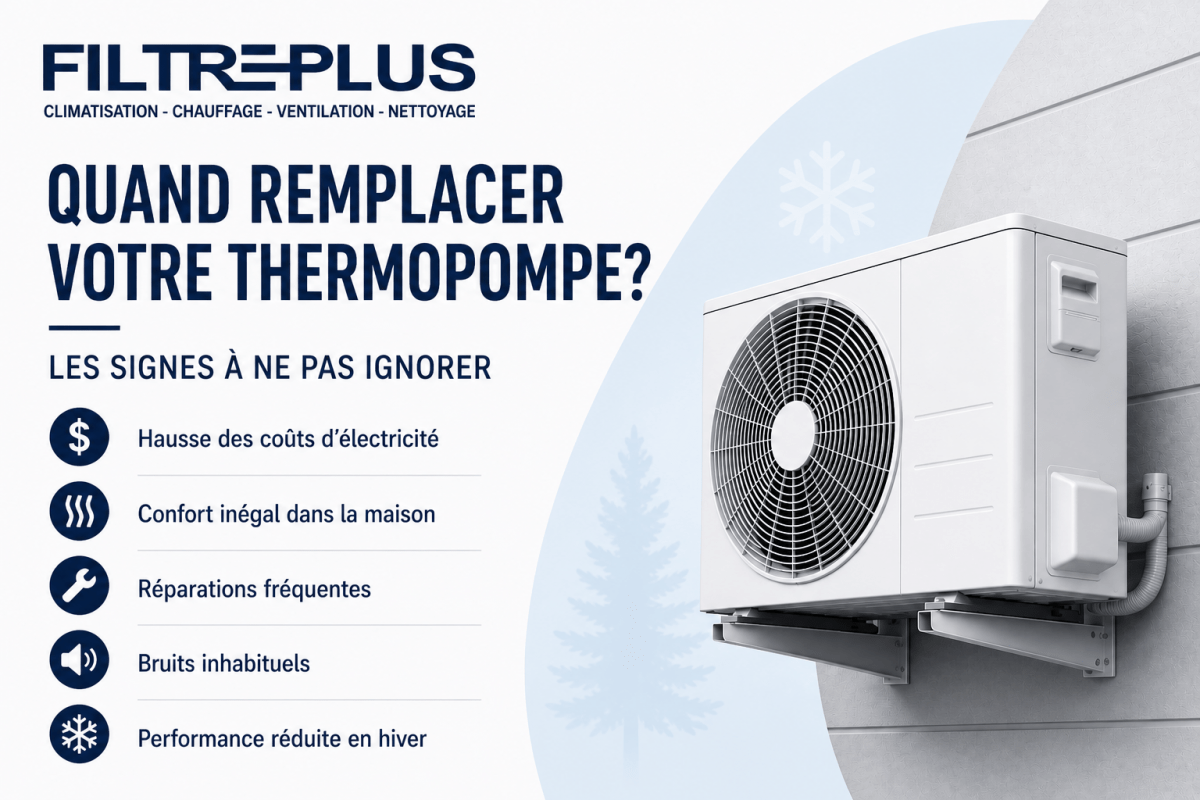 Quand remplacer une thermopompe à Québec et Lévis : les signes à ne pas ignorer